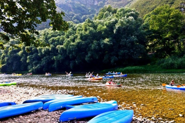  Blue canoes in the Sella 